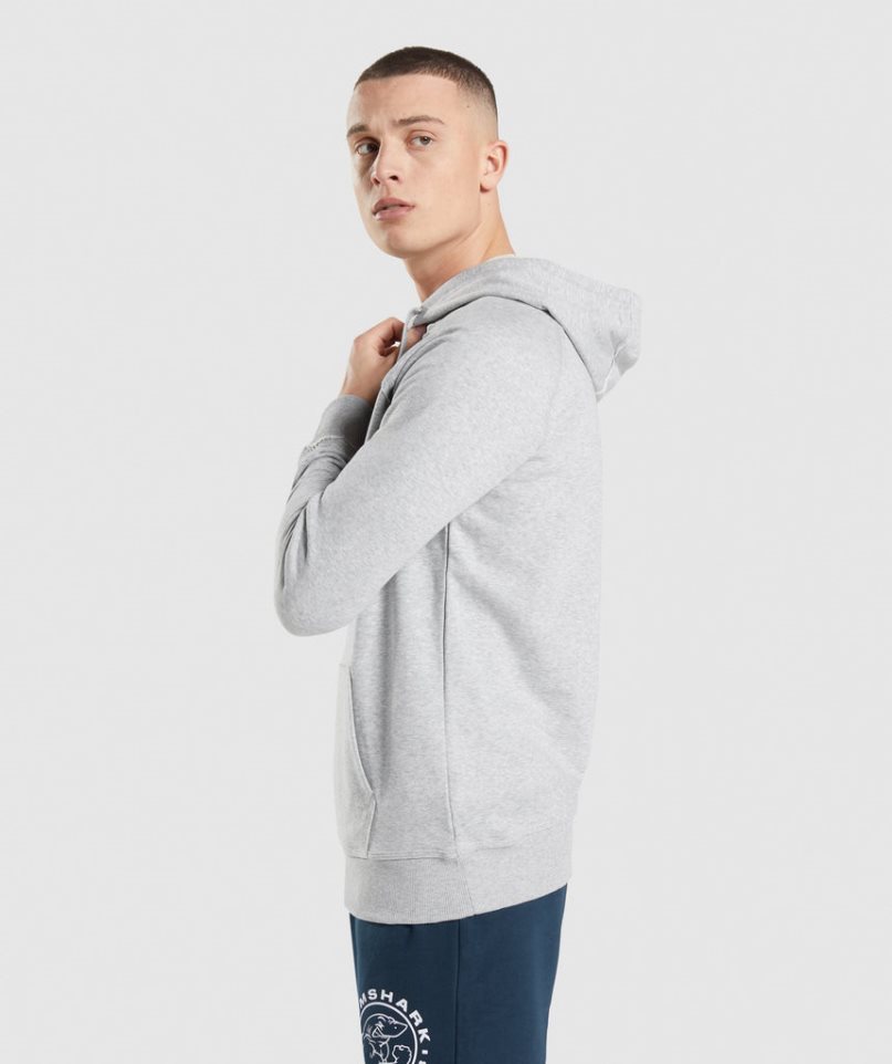 Men's Gymshark Legacy Hoodie Light Grey | NZ 2CUYGM